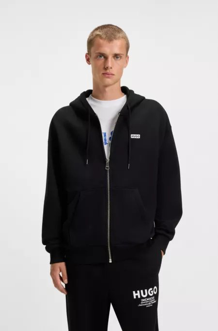 Logo-print hoodie in cotton terry