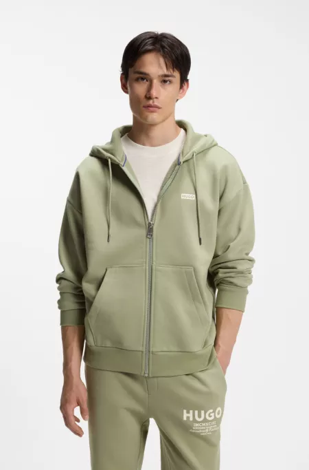 Logo-print hoodie in cotton terry