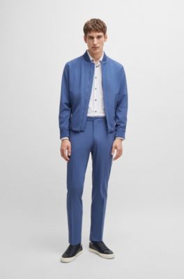 Slim-fit shirt in printed performance-stretch material, White