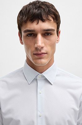 BOSS - Regular-fit shirt in structured performance material