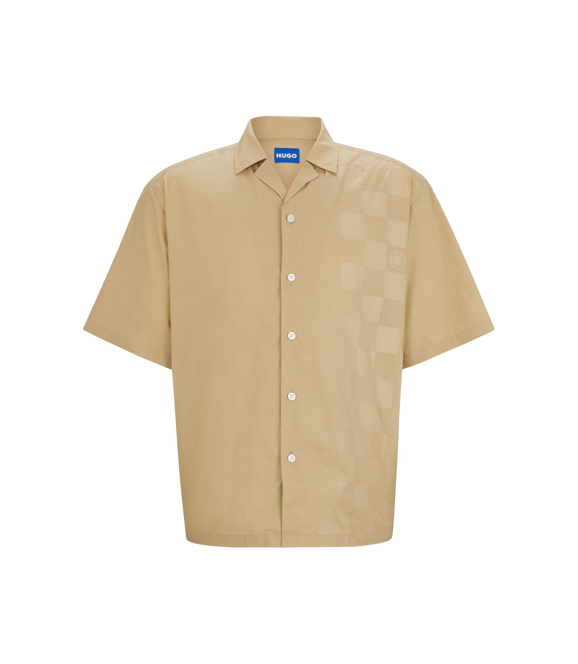美品　ほぼ新品　Boss:シャツ Hugo Bossーイエロー&ブラウン 美品ほぼ新品Boss:シャツ Hugo Bossーイエロー&ブラウン