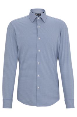 BOSS - Regular-fit shirt in structured performance-stretch fabric