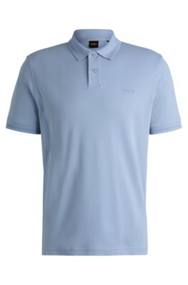 HUGO BOSS INTERLOCK-COTTON POLO SHIRT WITH LOGO PRINT