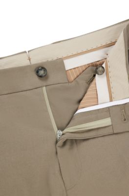 Pantalones slim fit en algod&oacute;n el&aacute;stico con seda, Cal