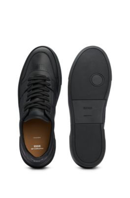 Deportivas de piel Porsche x BOSS con detalles acolchados, Negro