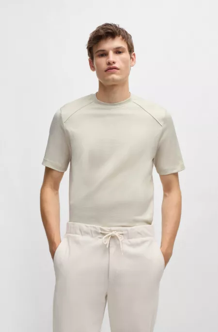 Cotton-ripstop regular-fit T-shirt with plain trims