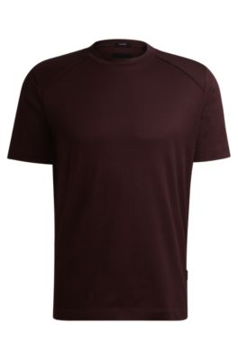 BOSS - Cotton-ripstop regular-fit T-shirt with plain trims