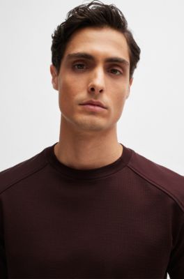 Cotton-ripstop regular-fit T-shirt with plain trims, Light Red