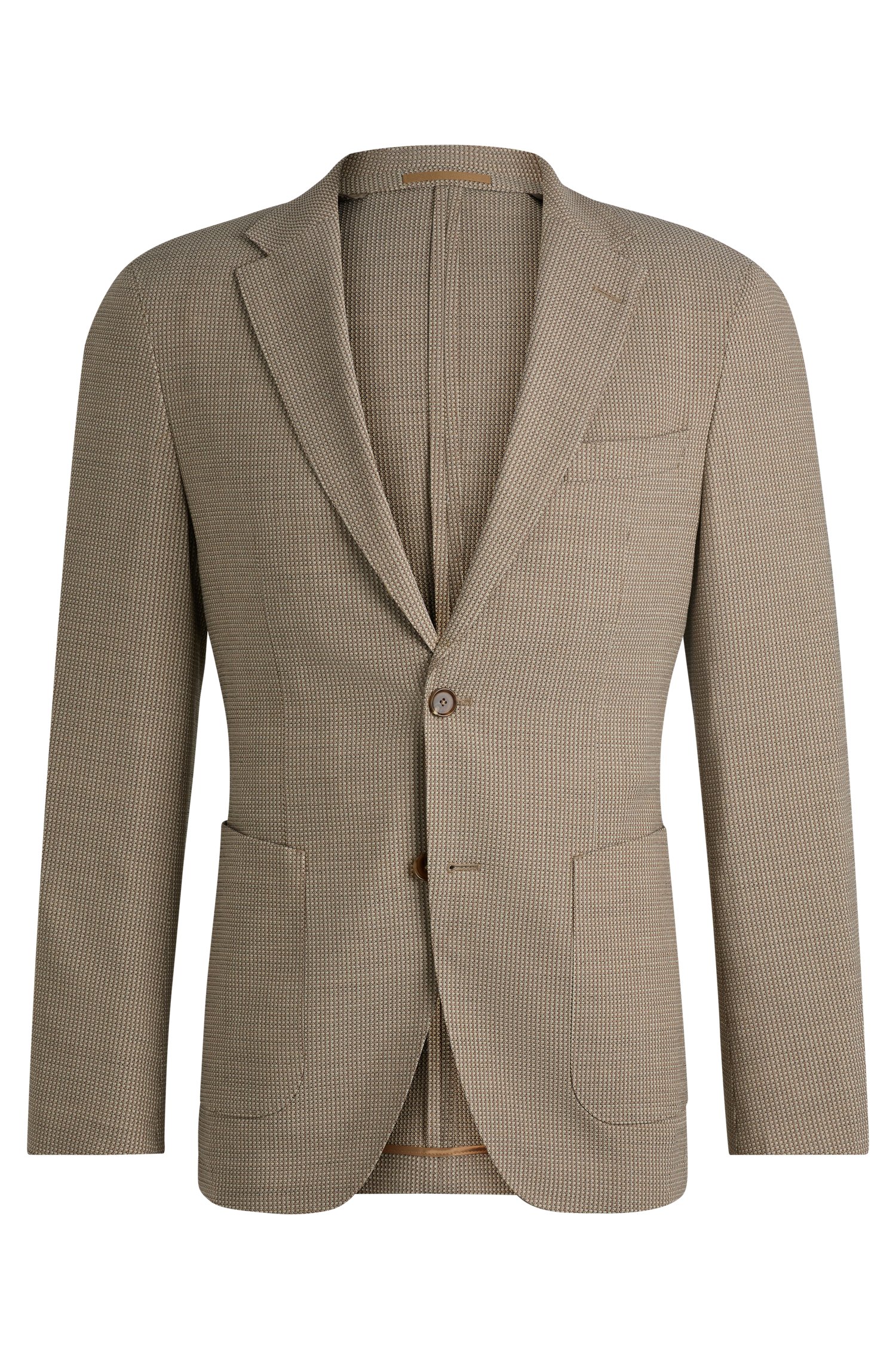 Slim-fit jacket a patterned wool blend