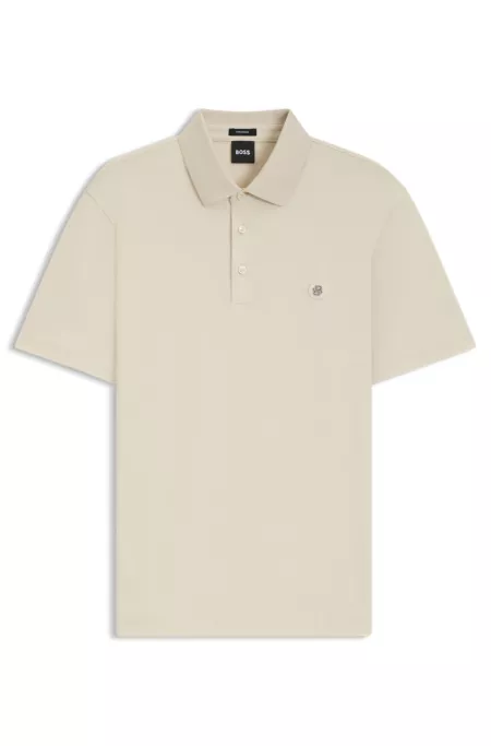 Double-monogram polo shirt in mercerised cotton
