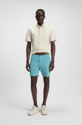 Polo de algod&oacute;n mercerizado con monograma doble, Blanco