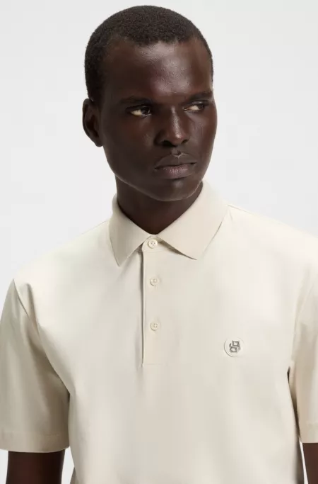 Double-monogram polo shirt in mercerised cotton