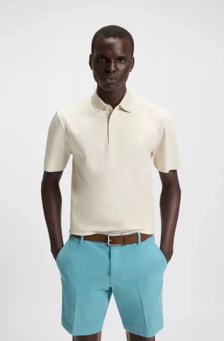 Double-monogram polo shirt in mercerised cotton