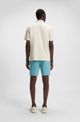 Polo de algod&oacute;n mercerizado con monograma doble, Blanco