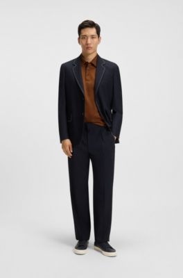 Double-monogram polo shirt in mercerised cotton, Brown