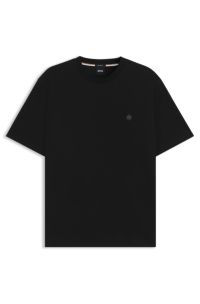 BOSS - Mercerized-cotton regular-fit T-shirt with double monogram