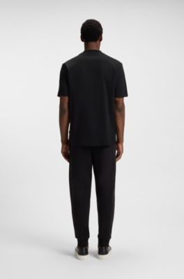 Mercerised-cotton T-shirt with Double B monogram, Black