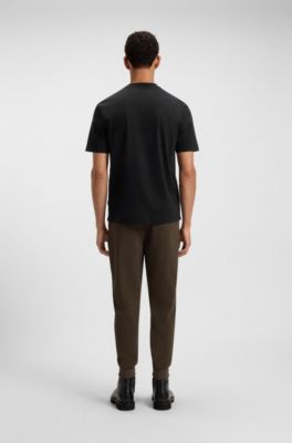 Mercerised-cotton T-shirt with Double B monogram, Black