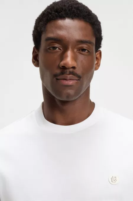 Mercerised-cotton T-shirt with Double B monogram