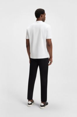 Mercerised-cotton T-shirt with Double B monogram, White