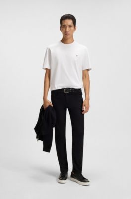 Mercerised-cotton T-shirt with Double B monogram, White