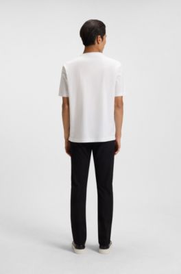 Mercerised-cotton T-shirt with Double B monogram, White