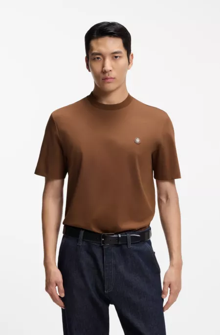 Mercerised-cotton T-shirt with Double B monogram