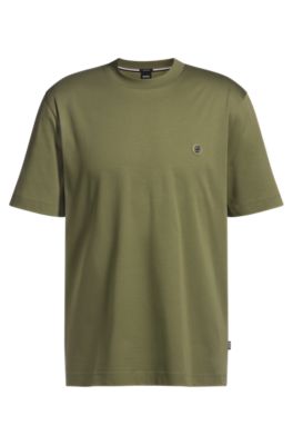 Camiseta regular fit de algod&oacute;n con monograma Double B, Verde