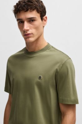 Camiseta regular fit de algod&oacute;n con monograma Double B, Verde