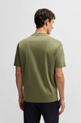 Camiseta regular fit de algod&oacute;n con monograma Double B, Verde