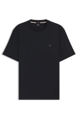 Camiseta regular fit de algod&oacute;n con monograma Double B, Azul oscuro