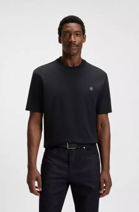 Mercerised-cotton T-shirt with Double B monogram