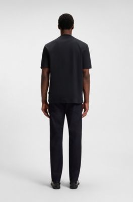 Mercerised-cotton T-shirt with Double B monogram, Dark Blue