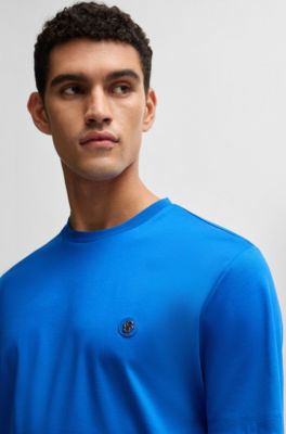 Camiseta regular fit de algod&oacute;n con monograma Double B, Azul