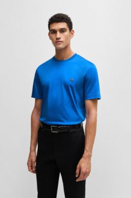 Camiseta regular fit de algod&oacute;n con monograma Double B, Azul