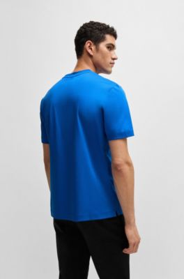 Camiseta regular fit de algod&oacute;n con monograma Double B, Azul