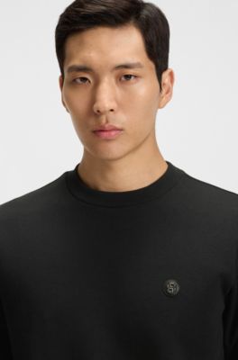 Cotton-blend sweatshirt with Double B monogram, Black