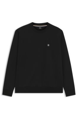 Cotton-blend sweatshirt with Double B monogram, Black