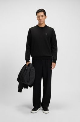 Cotton-blend sweatshirt with Double B monogram, Black