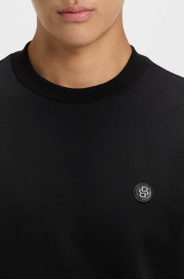 Cotton-blend sweatshirt with Double B monogram, Black