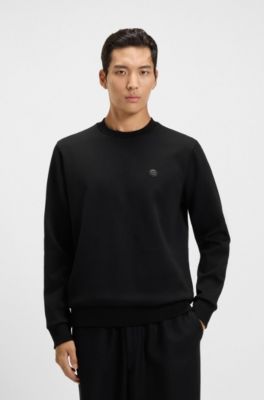 Cotton-blend sweatshirt with Double B monogram, Black