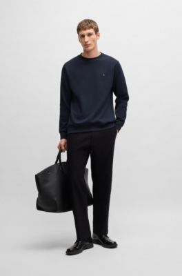 Sudadera de algod&oacute;n con monograma Double&nbsp;B, Azul oscuro