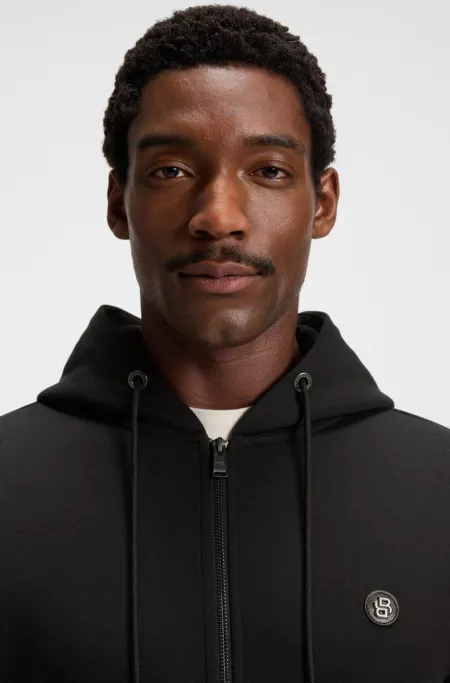 Cotton-blend zip-up hoodie with Double B monogram