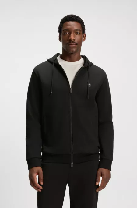 Cotton-blend zip-up hoodie with Double B monogram