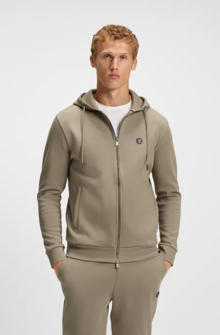 Cotton-blend zip-up hoodie with Double B monogram