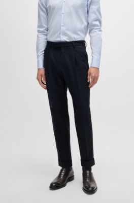 Traje slim fit en mezcla de lana a cuadros, Azul oscuro