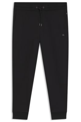 Pantalones de ch&aacute;ndal de algod&oacute;n con monograma Double&nbsp;B metalizado, Negro