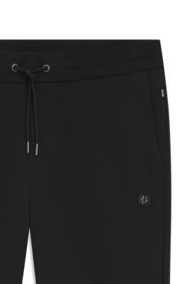 Pantalones de ch&aacute;ndal de algod&oacute;n con monograma Double&nbsp;B metalizado, Negro