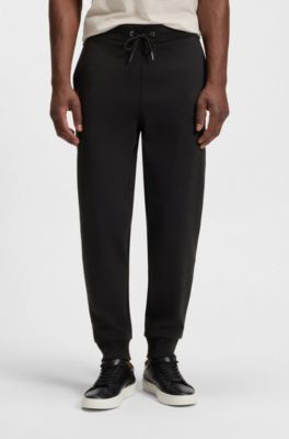 Bas de surv&ecirc;tement en coton m&eacute;lang&eacute; avec monogramme Double&nbsp;B m&eacute;tallique, Noir