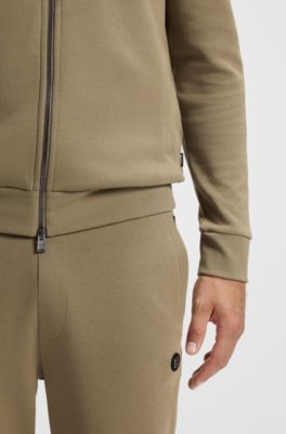 Bas de surv&ecirc;tement en coton m&eacute;lang&eacute; avec monogramme Double&nbsp;B m&eacute;tallique, Brun chin&eacute;